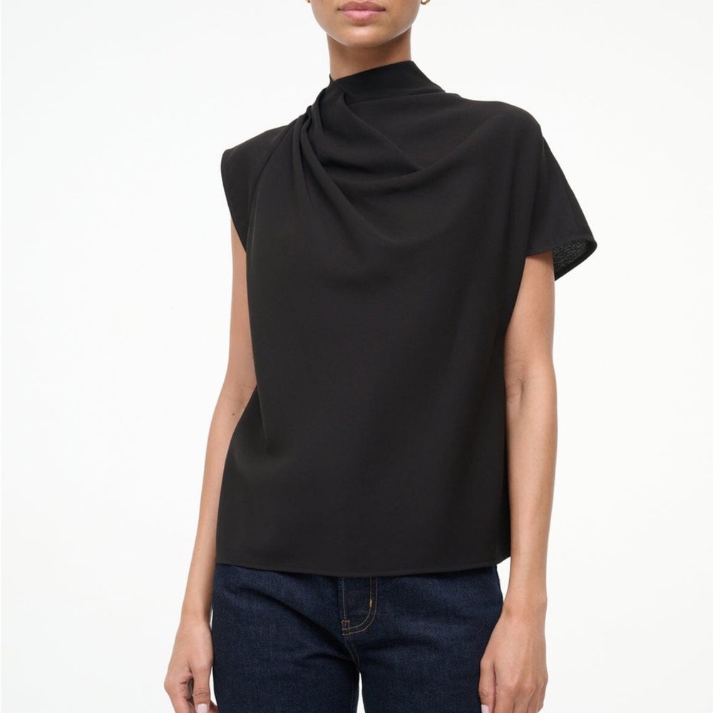 NWT Banana Republic Black Satin Blouse Size S